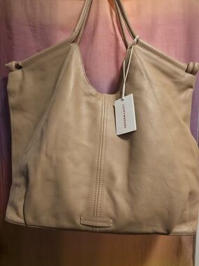 Lucky Brand Beige  Very Soft Leather Tote Bag